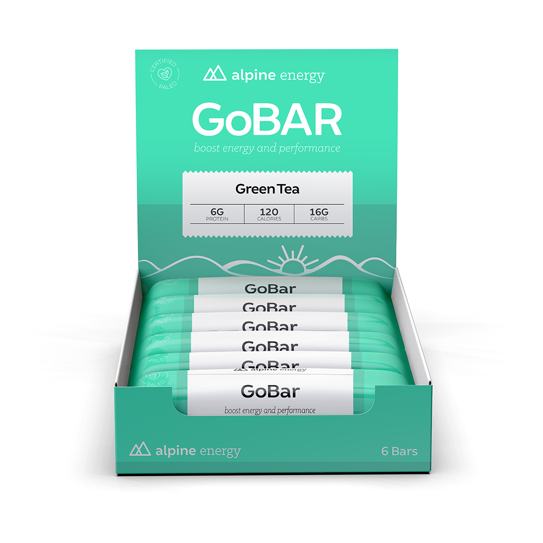 GoBar Green Tea Hi Protein, 2oz 6 Pack