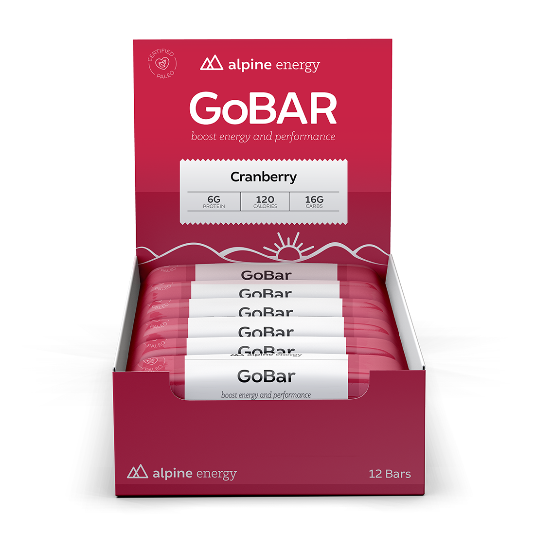 GoBar Cranberry Hi Protein, 2oz 12 Pack