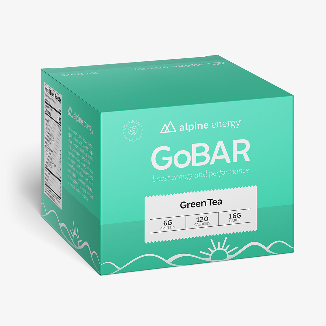 GoBar Green Tea Hi Protein, 2oz 24 Pack (Case)