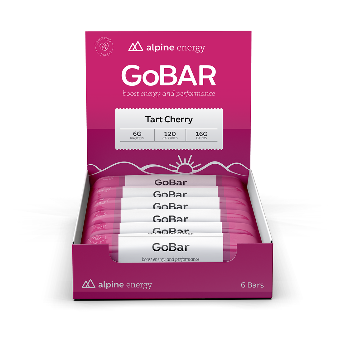 GoBar Tart Cherry Hi Protein, 2oz 6 Pack