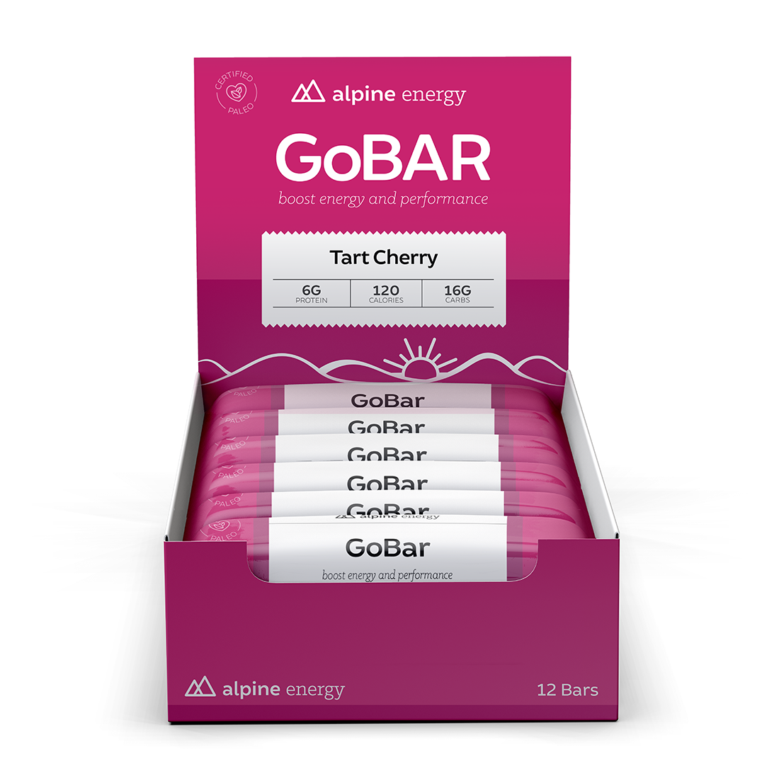 GoBar Tart Cherry Hi Protein, 2oz 12 Pack