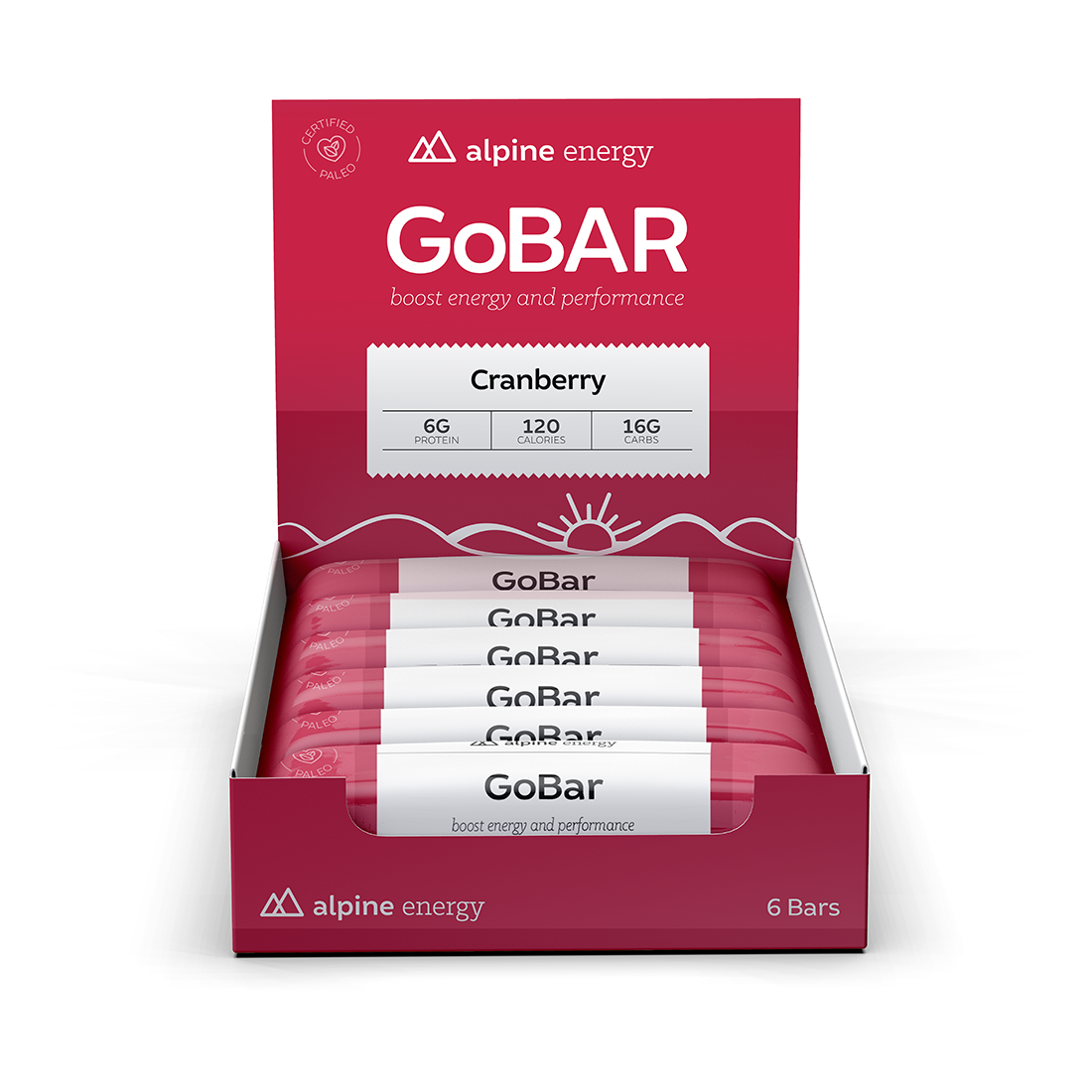 GoBar Cranberry Hi Protein, 2oz 6 Pack